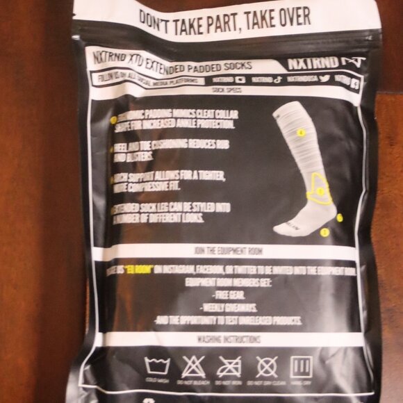 NNxtrnd XTD Scrunch Football Socks, Extra Long Padded Mens Black - Picture 3 of 4